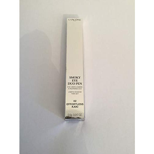 Lancôme Smoky Eye Duo Pen in shade 02 Effortless Kaki, featuring dual-ended design for eyeliner and blending.